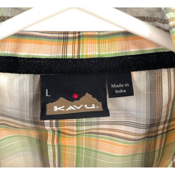 Kavu Shirt Mens L Button Up Short Sleeve Lightweight Camp Outdoors - Picture 2 of 6